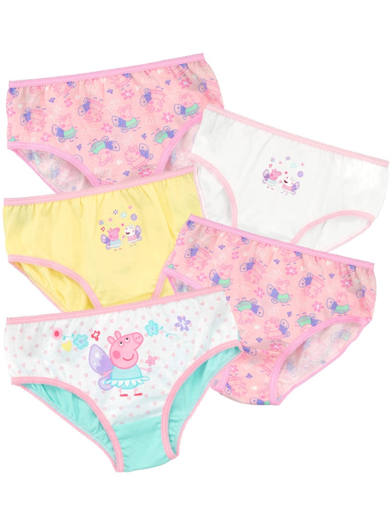 Peppa Pig Girls Underwear Pack of 5 Multicolor Size 4 - Image 1